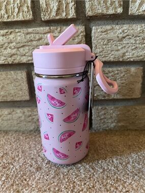 14 oz Hydrapeak Pink Watermelons on Pink Water Bottle